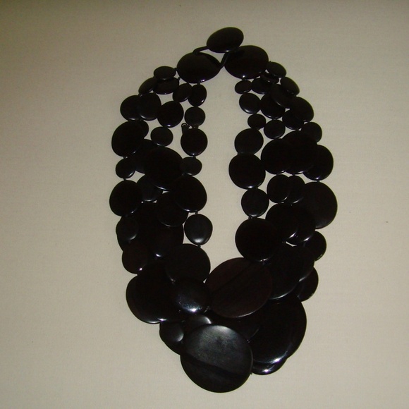 MONIES Gerda Lynggaard Multi-Strand Wooden Disc Necklace - Picture 6 of 16